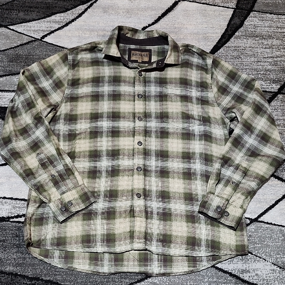 BUCKLE NORTH RIVER FOREST PERFORMANCE PLAID FLANNEL BUTTON-DOWN SHIRT